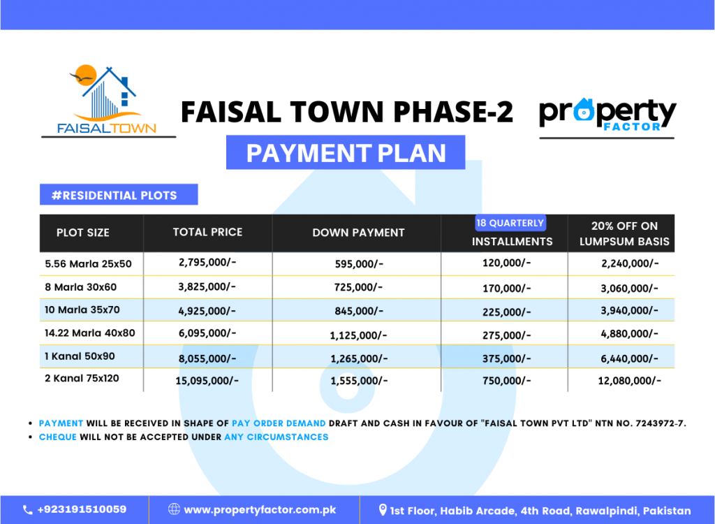 faisal town phase 2 payment plan
